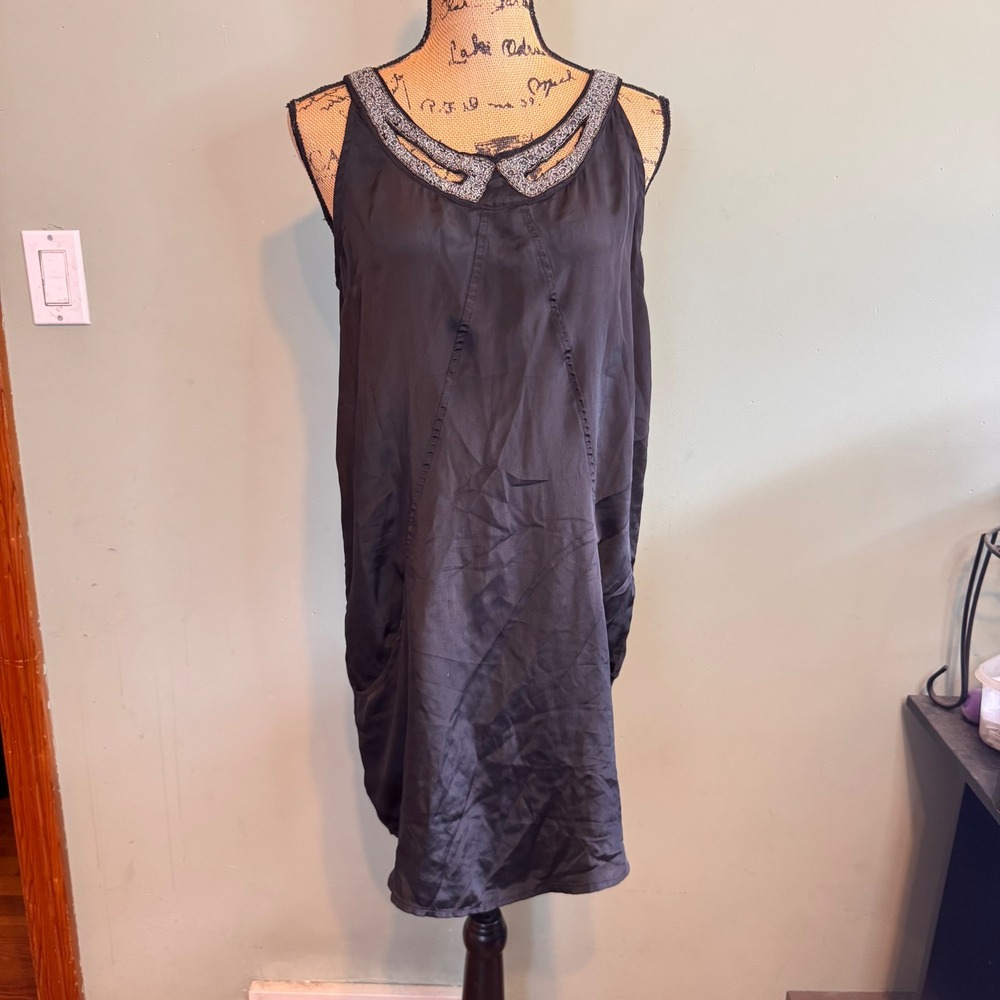 Kimchi Blue Urban Outfitters Black Beaded Neckline Backless Dress Medium